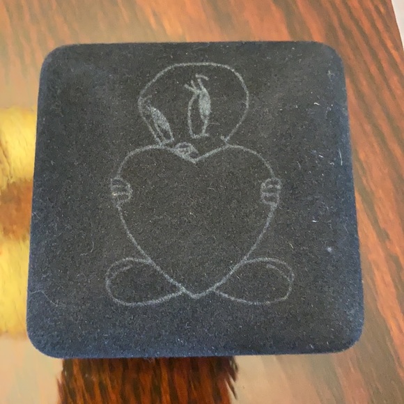 Tweety Bird pendant & earrings w/ red heart crystal sterling and 24k - Picture 3 of 8